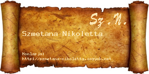 Szmetana Nikoletta névjegykártya